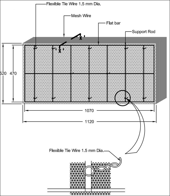 Distiller demister pad with wire mesh and tie wire